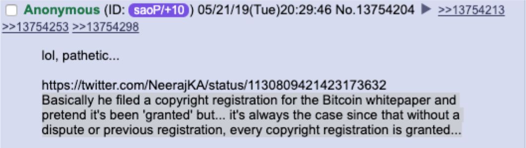 突发！「美国版权局承认澳本聪为中本聪」存疑，投资者请勿追高买入BSV！