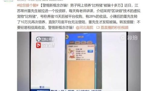 新型骗局“比特猪”横空出世！一男子被骗血本无归
