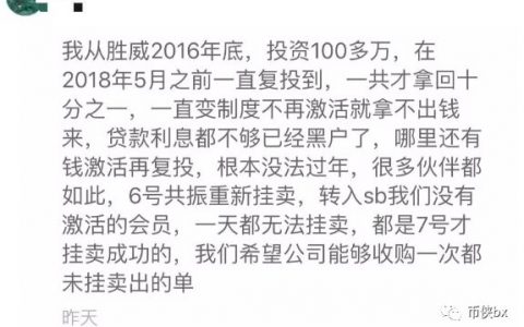 胜威/SBlock的刀，投资者的血和肉