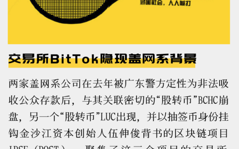 一文起底交易所BitTok，隐现盖网系背景