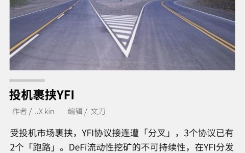 投机裹挟YFI，DeFi如何可持续发展？