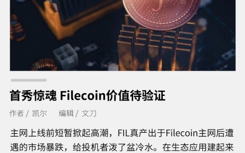 首秀惊魂，Filecoin价值待验证