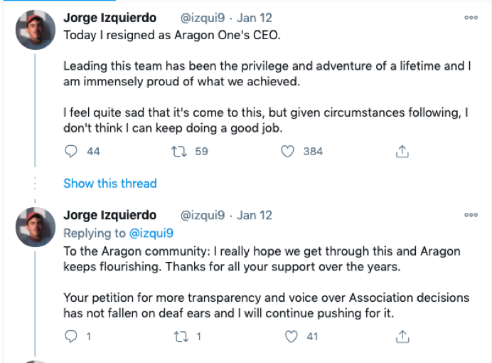Aragon 团队溃散，指责协会财务不透明