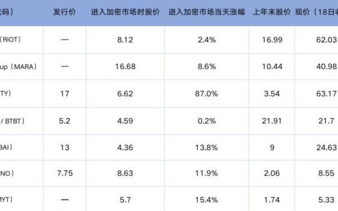 一览 7 家美股上市企业加密货币挖矿布局：股价最高涨 16 倍，矿业依然艰难