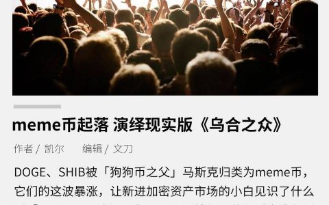 meme 币起落 演绎现实版《乌合之众》