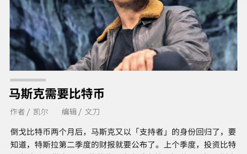 马斯克需要比特币？